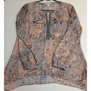 Juicy Couture Women's V Neck Blouse Top Sequin Neckline Size M